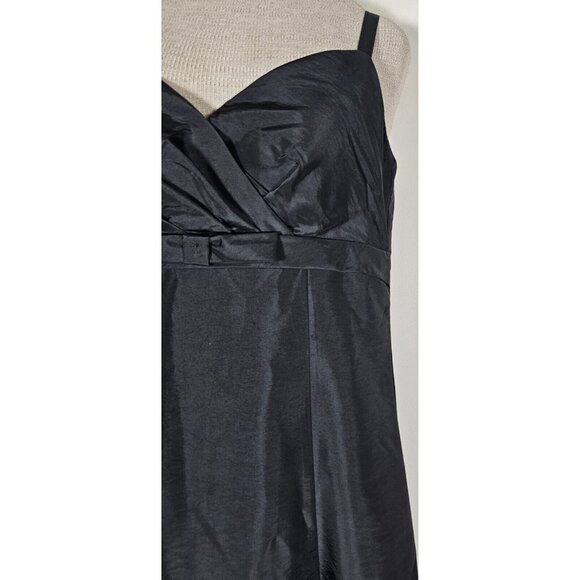 J Rose Size 8 Dress Black Satiny Taffeta Empire Waist with Bow Party Prom Formal - Picture 4 of 9